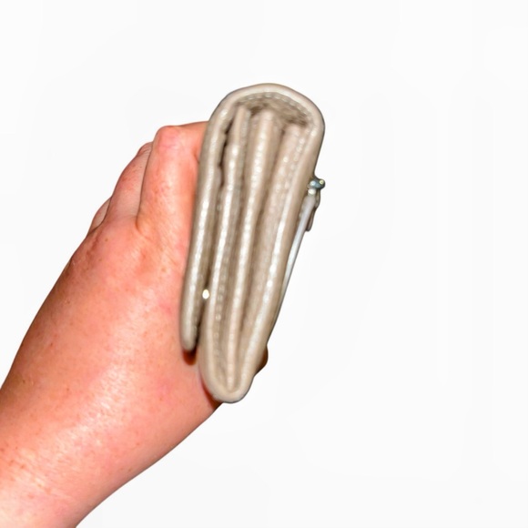 Vintage MULBERRY Continental Plaque Long Wallet leather tan taupe new w/o tags - Picture 4 of 8